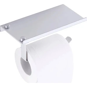Alper Banyo Telefon Raflı Tuvalet Kağıtlığı Cep Telefonu Tutmalı Raf Beyaz
