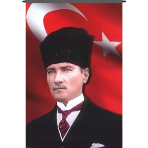 Bayrak Kalpaklı Atatürk Posteri 100 x 150 cm