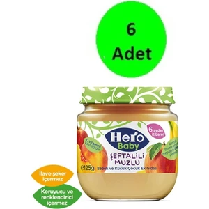Hero Baby Şeftali Muz Püreli Kavanoz Mama 125 gr x 6 Adet
