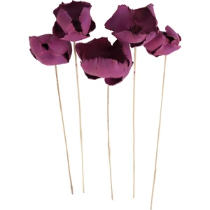 Yapay Çiçek Deposu Kuru Çiçek 5li Palm Cap Demeti 45 cm Palm Cup Çiçeği Erguvan
