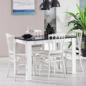 ModaLife Mirage Masa + Miray 4 Adet Sandalye Takımı  Beyaz