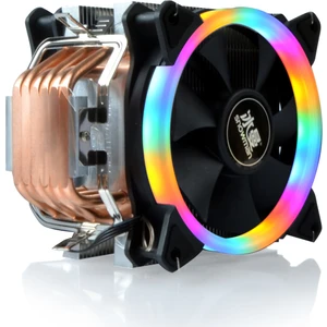 T6 6 Bakır Borulu Çift Fan Rainbow Ledli Güçlü Cpu Fanı