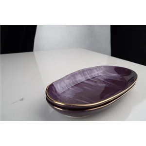 Sembol 26 cm 3 Nolu Kayık Tabağı Mürdüm