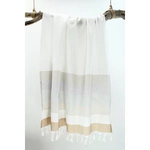 Peştemal Stripe  bej-beyaz-gri