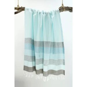 Peştemal Stripe Mint Yeşili-Kahverengi