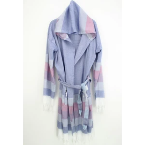 Peştemal Bornoz Stripe lacivert-Kırmızı-beyaz