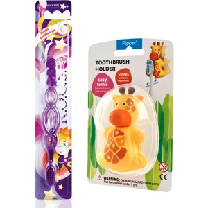 R.o.c.s. Kids 3-7 Yaş Diş Fırçası + Flipper Hijyenik Saklama Kabı Seti Zürafa Figürlü