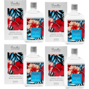 Kolonya Jamaika Gülü &beyaz Frangipani 4 Adet (4X250 Ml, 80 Derece. Cam Şişe)