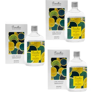 Kolonya Lime Mexico & Bergamot  3 Adet (3X250 Ml, 80 Derece. Cam Şişe)