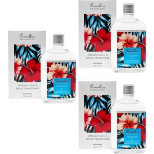 Kolonya Jamaika Gülü &beyaz Frangipani 3 Adet (3X250 Ml, 80 Derece. Cam Şişe)