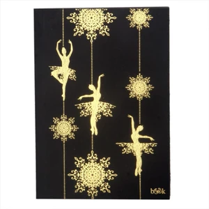 Balerin Temalı Siyah Yapraklı Küçük Boy Defter