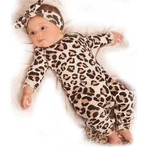 Murat Baby Leopar Desenli Kız Bebek Tulum