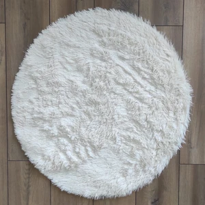 Yuvarlak Post Halı Tavşan Tüyü Krem Halı-Do-Tav 140 x 140  Cm