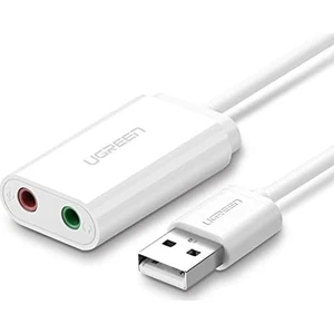 3.5mm Harici USB Ses Kartı Beyaz 15 cm Kablo Uzunluğu ile Bilgisayar ve PS4 Uyumlu