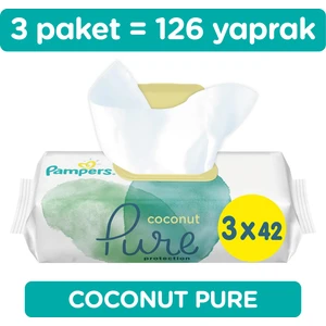 Pampers Coconot Pure  Islak Havlu 3lü 126lı