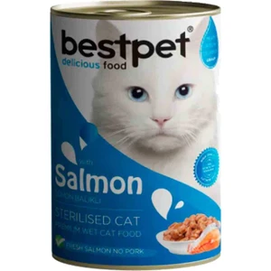 Best Pet Kısırlaştırılmış Somonlu Kedi Konserve Maması 400 gr x 24 Adet