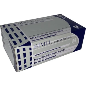 ELDİVEN BİMEL PUDRALI LATEX ORTA BOY BEYAZ ELDİVEN 1 PAKET
