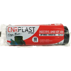 CNR Plast Endüstriyel Siyah Çöp Torbası Poşeti J400 Jumbo 80 x 110 5 Rulo 50'li
