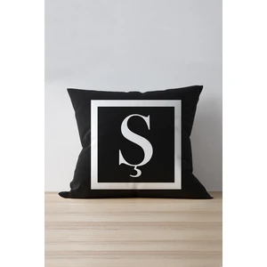 Cango Home Harfli Kırlent Yastık Kılıfı - Ş Harfi - 43X43 cm