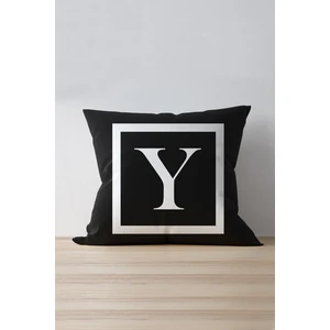 Cango Home Harfli Kırlent Yastık Kılıfı - Y Harfi - 43X43 cm