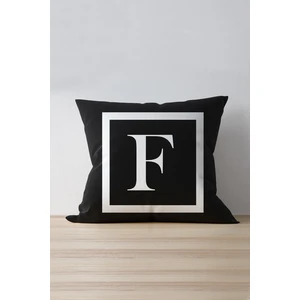Cango Home Harfli Kırlent Yastık Kılıfı - F Harfi - 43X43 cm