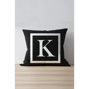Cango Home Harfli Kırlent Yastık Kılıfı - K Harfi - 43X43 cm