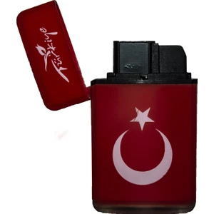 Çift Pürmüz Alev Mat Renk Çakmak Türk Bayragı