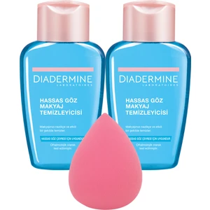 Diadermine  Hassas Göz Makyaj Temizleyicisi 125 ml x 2 Adet +Makyaj Süngeri
