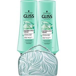 Schwarzkopf  Nutrıbalance Saç Kremi 360 ml X2 Adet + Makyaj Çantası 2