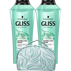 Schwarzkopf Nutrıbalance Şampuan 360 ml X2 Adet + Makyaj Çantası