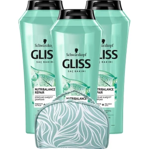 Schwarzkopf  Nutrıbalance Şampuan 500 ml X3 Adet + Makyaj Çantası 2