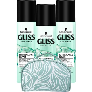 Schwarzkopf  Nutrıbalance Sıvı Saç Kremi 200 ml X3 Adet + Makyaj Çantası 2