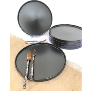 Stackable Mat Siyah 6 Parça 6 Kişilik Servis Kahvaltı Takımı