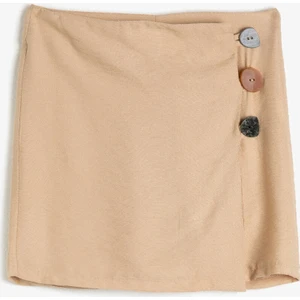Kadın Düğmeli Şort Etek