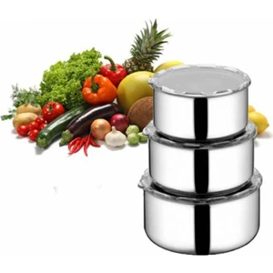 Karmen 3'lü Çelik Saklama Kabı