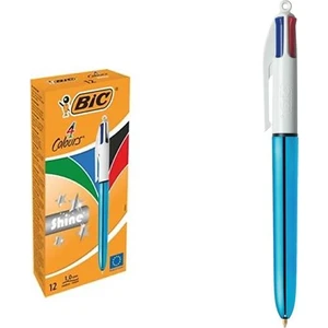 4 Colours Shine Gövde Tükenmez Kalem Mavi 12'li