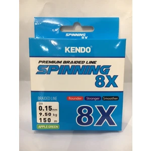 Kendo Premium Braided Line Spinning 8 x 0.15 mm 150 mt Apple Green - 8 Örgü