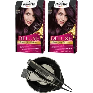 Deluxe Set Saç Boyası 4-99 Patlıcan Moru  X2+ Saç Boyama Seti