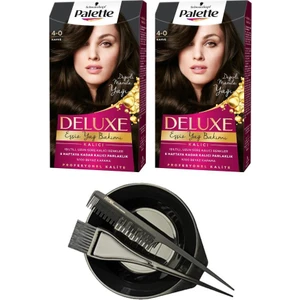 Deluxe Set Saç Boyası 4-0 Kahve X2+ Saç Boyama Seti