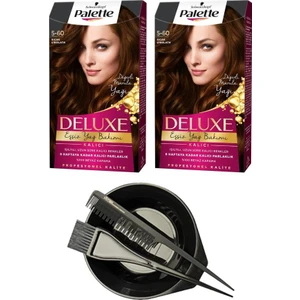 Deluxe Set Saç Boyası 5 60 Sıcak Çikolata X2+ Saç Boyama Seti
