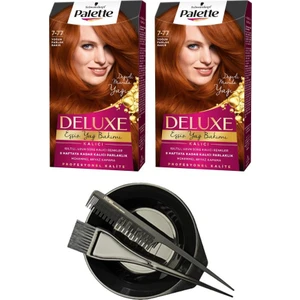 Deluxe Set Saç Boyası 7-77 Yoğun Bakır X2+ Saç Boyama Seti