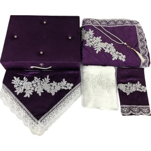 Lamazi Home Lamazihome Kadife Sandıklı Seccade Seti Bohça Takımı 6 Parça