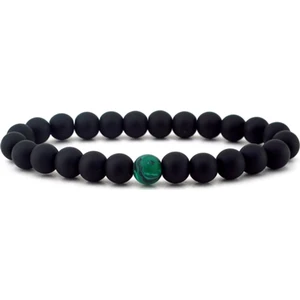 Tekli Malahit-Mat Oniks Erkek Bileklik