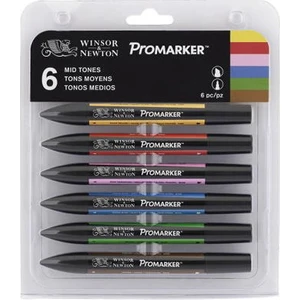 Winsor & Newton Promarker Kalem Seti 6 Renk Mid Tones Set Ara Tonlar
