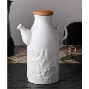 Porselen 1lt Bambu Kapak Yağlık Yuvarlak