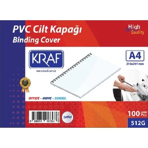Cilt Kapağı A4 160 Mic. 100'lü Şeffaf