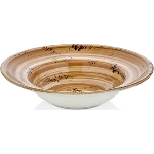 By Bone Makarna Tabak 25 cm By Bone Porselen Kahverengi