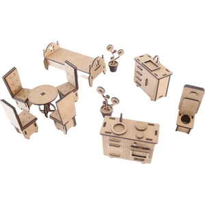 3D Sergi 3D Ahşap Puzzle Ev Eşyaları Set 2 - 105 Parça