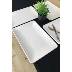 Kare Mat Krem 6 Adet 31 x 21 cm Kahvaltı Servis