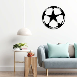 Altı Yıldızlı Şampiyonlar Ligi Topu Duvar Ev Aksesuarı Ahşap Tablo 49 x 50 cm